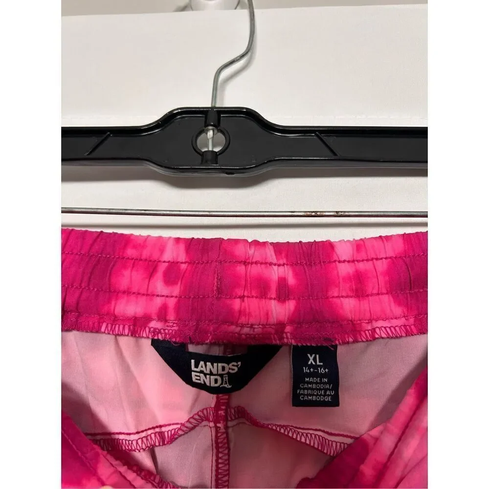 ‼️Sale‼️ Lands end pink tie dye sweat pants size 14-16 plus C34-5